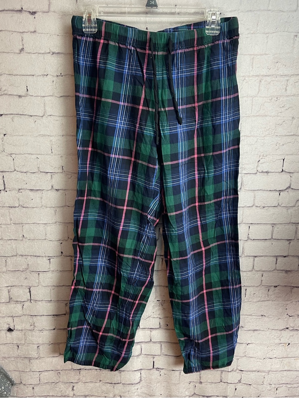 Victorias Secret size medium blue and green plaid pajama pants